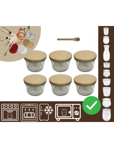 Słoiki i butelki - Słoiki WECK 6szt / drewniane wieko, nabierak słoik 200ml MOLD - product 20