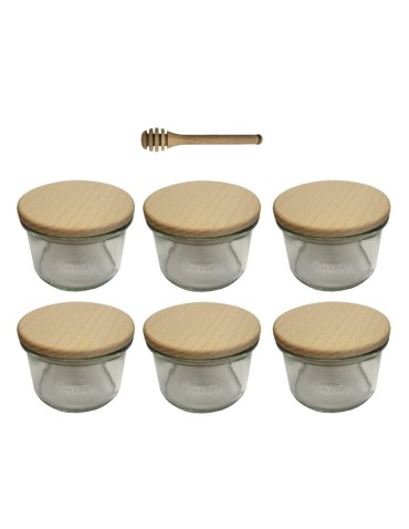 Słoiki i butelki - Słoiki WECK 6szt / drewniane wieko, nabierak słoik 200ml MOLD - product 22