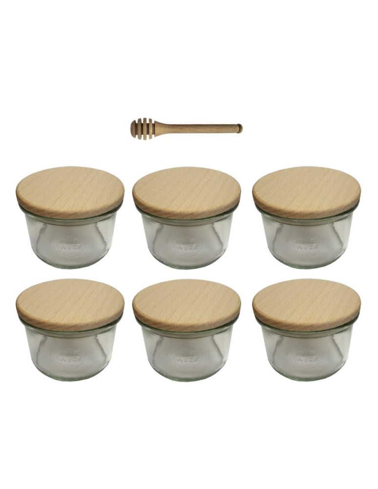 Słoiki i butelki - Słoiki WECK 6szt / drewniane wieko, nabierak słoik 200ml MOLD - product MODO24.PL 22