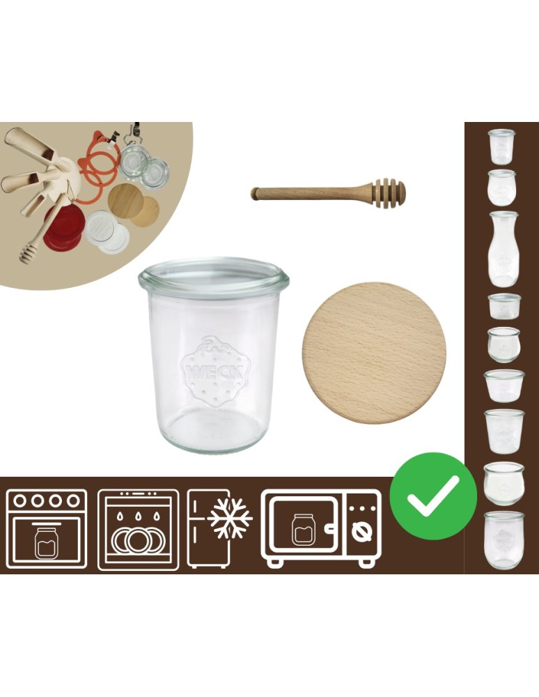 Słoiki i butelki - Słoiki WECK / drewniane wieko, nabierak słoik 160ml MOLD - product MODO24.PL 19