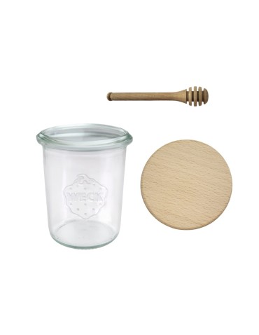 Słoiki i butelki - Słoiki WECK / drewniane wieko, nabierak słoik 160ml MOLD - product 21