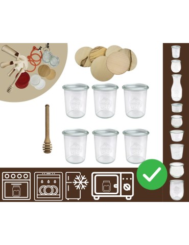 Słoiki i butelki - Słoiki WECK x6 / drewniane wieko, nabierak słoik 160ml MOLD - product 19