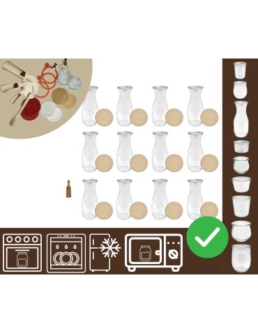 Słoiki i butelki - Słoiki WECK 12szt/ drewniane wieko, miarka KARAFKA 1l 1062ml BUTELKA - product 20