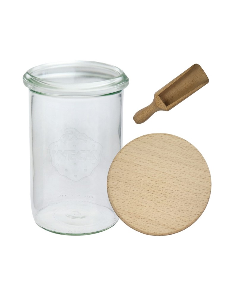 Słoiki i butelki - Słoiki WECK / drewniane wieko, miarka słoik 1050ml 1l MOLD - product MODO24.PL 22