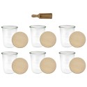 Słoiki WECK 6szt/ drewniane wieko, miarka słoik 850ml MOLD