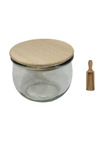 Słoiki i butelki - Słoiki WECK / drewniane wieko, miarka słoik 580ml TULIP - product 22