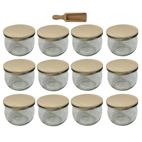 Słoiki WECK 12szt/ drewniane wieko, miarka słoik 580ml TULIP