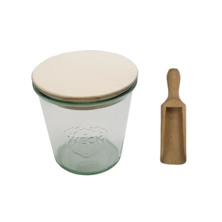 Słoiki WECK / drewniane wieko, miarka słoik 580ml MOLD