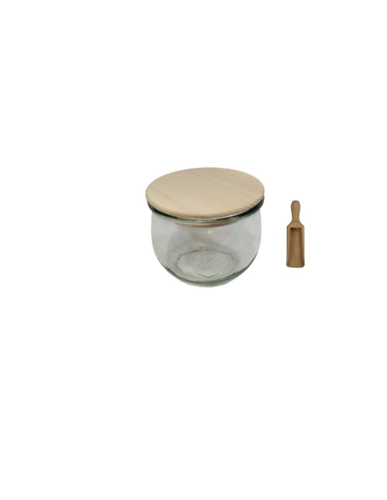 Słoiki i butelki - Słoiki WECK / drewniane wieko, miarka słoik 370ml TULIP - product MODO24.PL 22