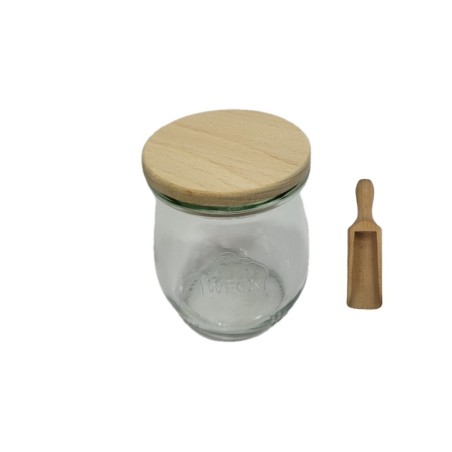 Słoiki WECK / drewniane wieko, miarka słoik 220ml TULIP