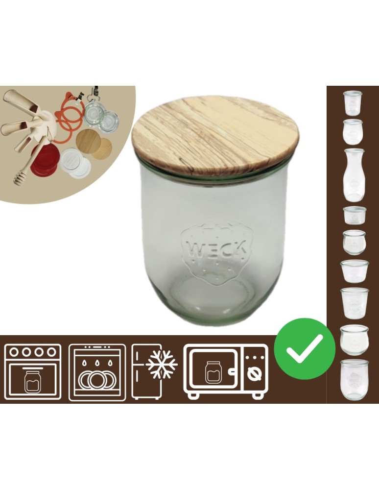 Słoiki i butelki - Słoiki WECK / drewniane wieko słoik 1l 1062ml TULIP - product MODO24.PL 20