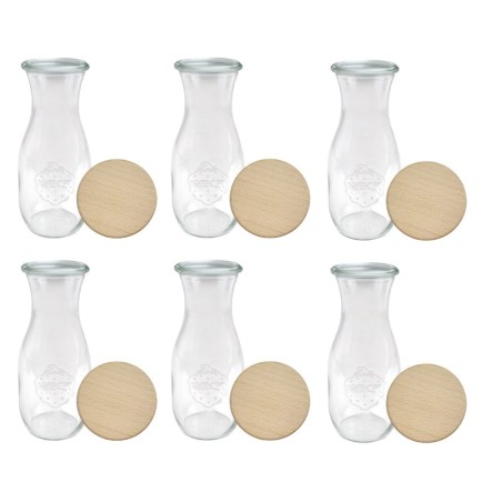 Słoiki WECK 6szt/ drewniane wieko KARAFKA 1l 1062ml BUTELKA