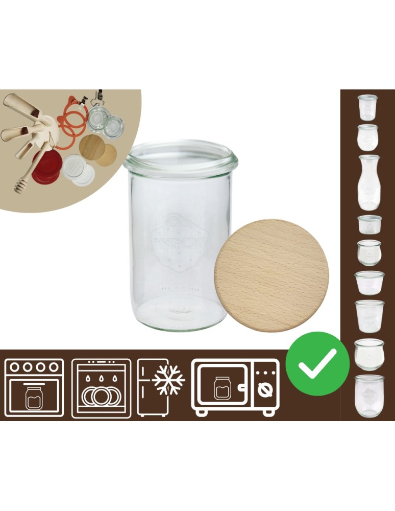 Słoiki i butelki - Słoiki WECK / drewniane wieko słoik 1050ml 1l MOLD - product MODO24.PL 20