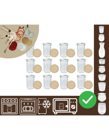 Słoiki i butelki - Słoiki WECK 12szt/ drewniane wieko słoik 1050ml 1l MOLD - product 20