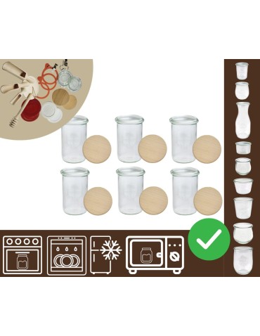 Słoiki i butelki - Słoiki WECK 6szt/ drewniane wieko słoik 1050ml 1l MOLD - product 20