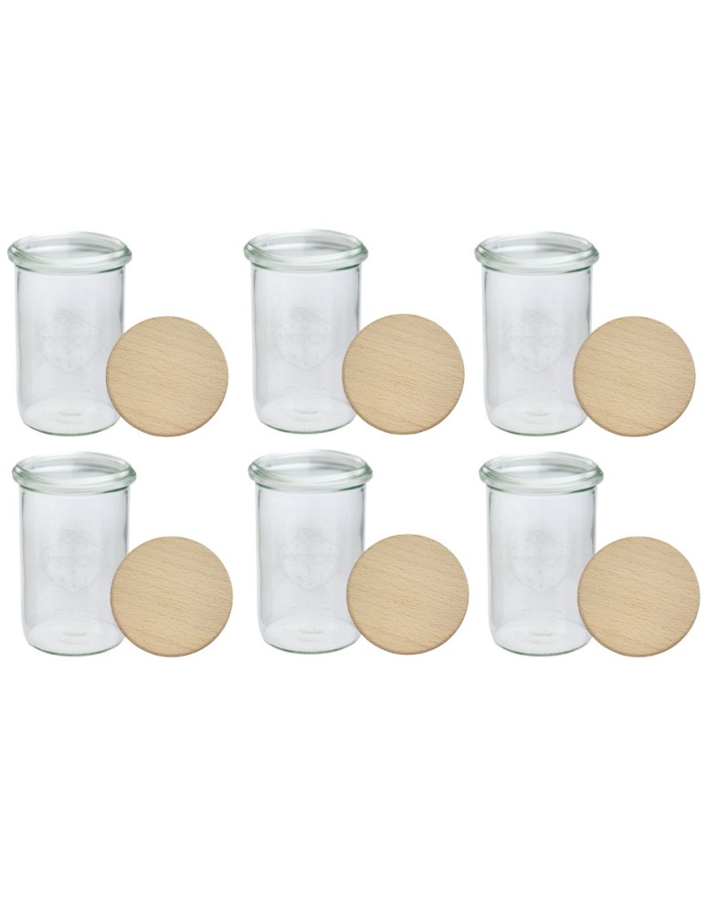 Słoiki i butelki - Słoiki WECK 6szt/ drewniane wieko słoik 1050ml 1l MOLD - product MODO24.PL 22