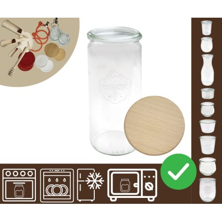 Słoiki WECK / drewniane wieko słoik 1040ml 1l CYLINDER