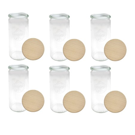 Słoiki WECK 6szt/ drewniane wieko słoik 1040ml 1l CYLINDER