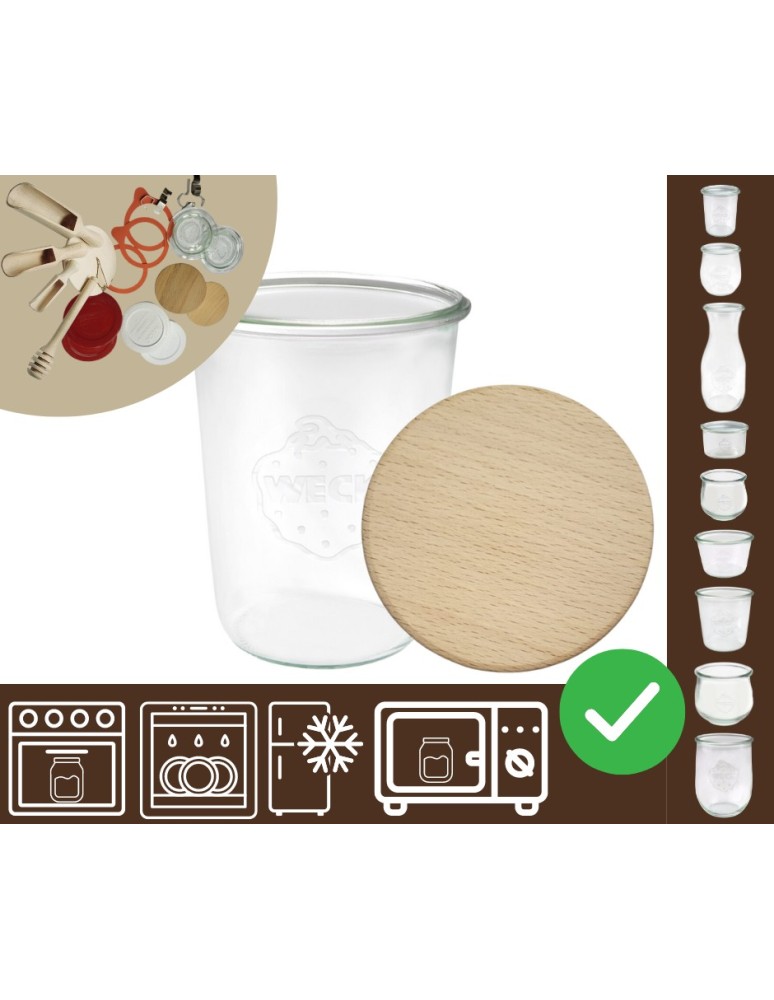 Słoiki i butelki - Słoiki WECK / drewniane wieko słoik 850ml MOLD - product MODO24.PL 20