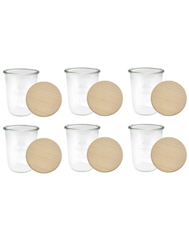 Słoiki i butelki - Słoiki WECK 6szt/ drewniane wieko słoik 850ml MOLD - product 22