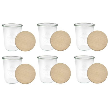Słoiki WECK 6szt/ drewniane wieko słoik 850ml MOLD