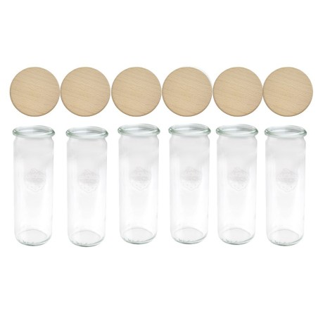 Słoiki WECK 6szt/ drewniane wieko słoik 600ml CYLINDER
