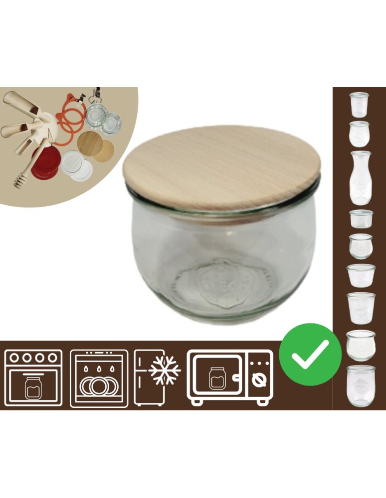 Słoiki i butelki - Słoiki WECK / drewniane wieko słoik 580ml TULIP - product MODO24.PL 20