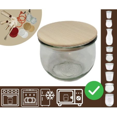 Słoiki WECK / drewniane wieko słoik 580ml TULIP