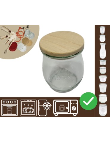 Słoiki i butelki - Słoiki WECK / drewniane wieko słoik 220ml TULIP - product 30