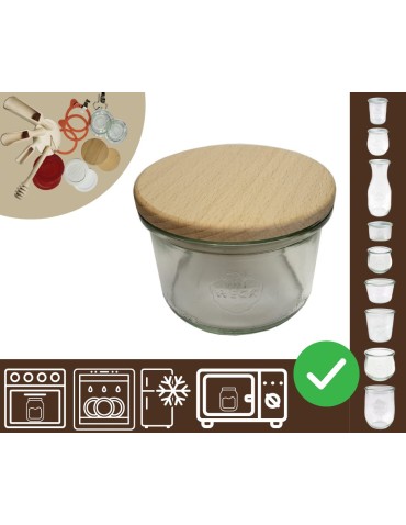 Słoiki i butelki - Słoiki WECK / drewniane wieko słoik 200ml MOLD - product 30