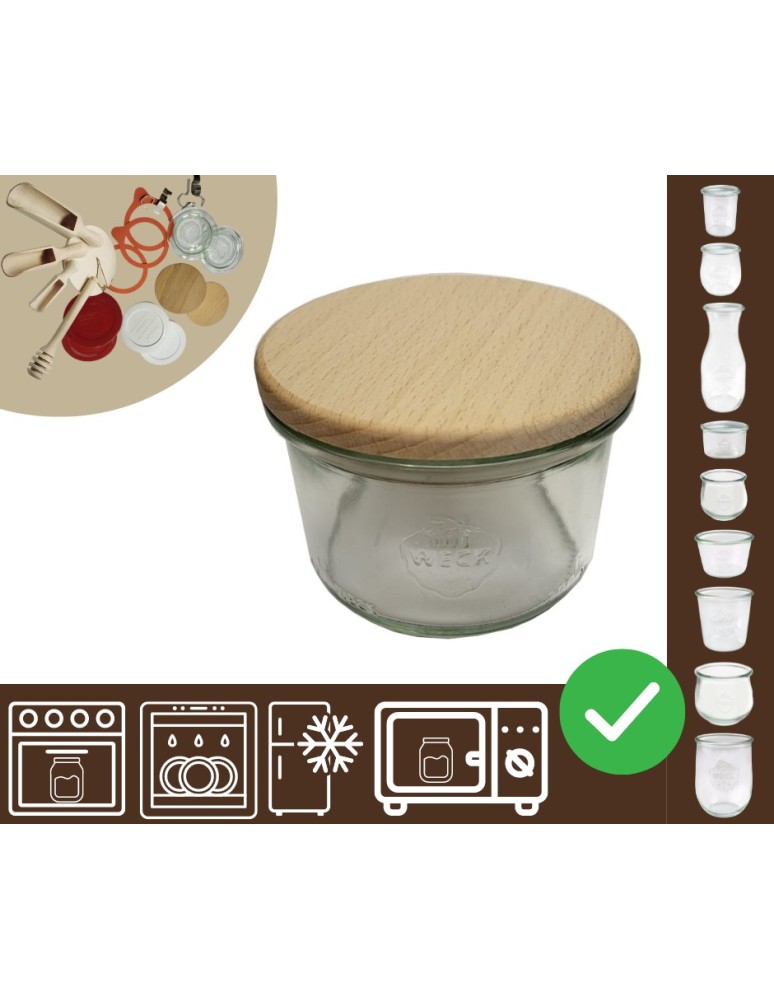 Słoiki i butelki - Słoiki WECK / drewniane wieko słoik 200ml MOLD - product MODO24.PL 30