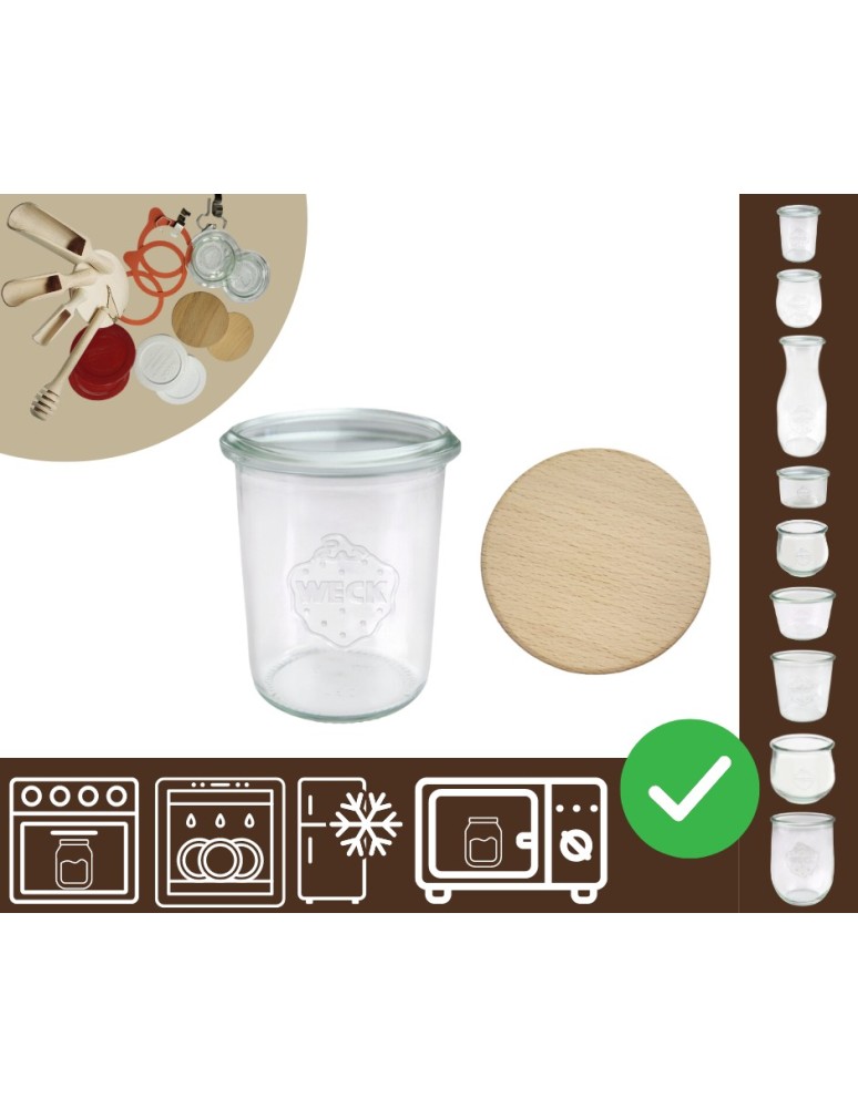Słoiki i butelki - Słoiki WECK / drewniane wieko słoik 160ml MOLD - produkt MODO24.PL 48