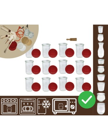 Słoiki i butelki - Słoiki WECK 12szt/ silikonowe wieko, miarka słoik 1050ml 1l MOLD - product 30