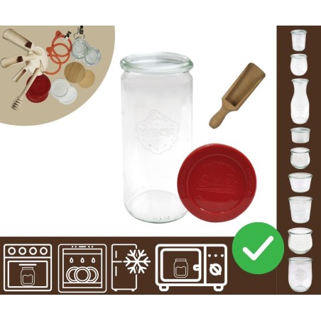 Słoiki WECK / silikonowe wieko, miarka słoik 1040ml 1l CYLINDER