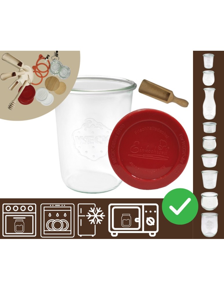 Słoiki i butelki - Słoiki WECK / silikonowe wieko, miarka słoik 850ml MOLD - product MODO24.PL 30