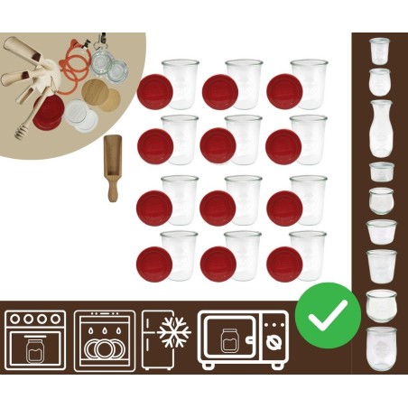 Słoiki WECK 12szt/ silikonowe wieko, miarka słoik 850ml MOLD