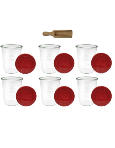 Słoiki i butelki - Słoiki WECK 6szt/ silikonowe wieko, miarka słoik 850ml MOLD - product 32