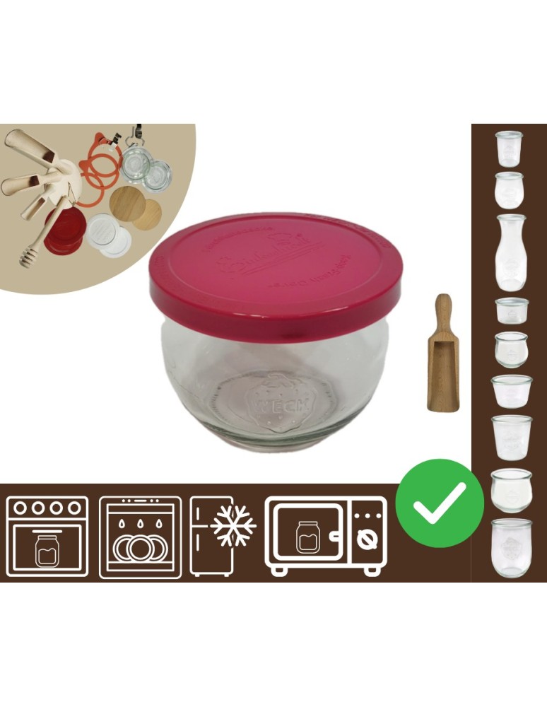 Słoiki i butelki - Słoiki WECK / silikonowe wieko, miarka słoik 580ml TULIP - product MODO24.PL 30