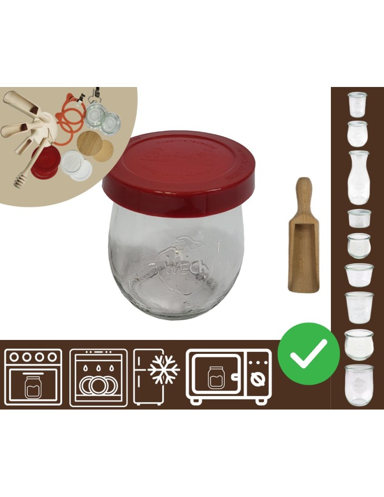 Słoiki i butelki - Słoiki WECK / silikonowe wieko, miarka słoik 220ml TULIP - product MODO24.PL 30