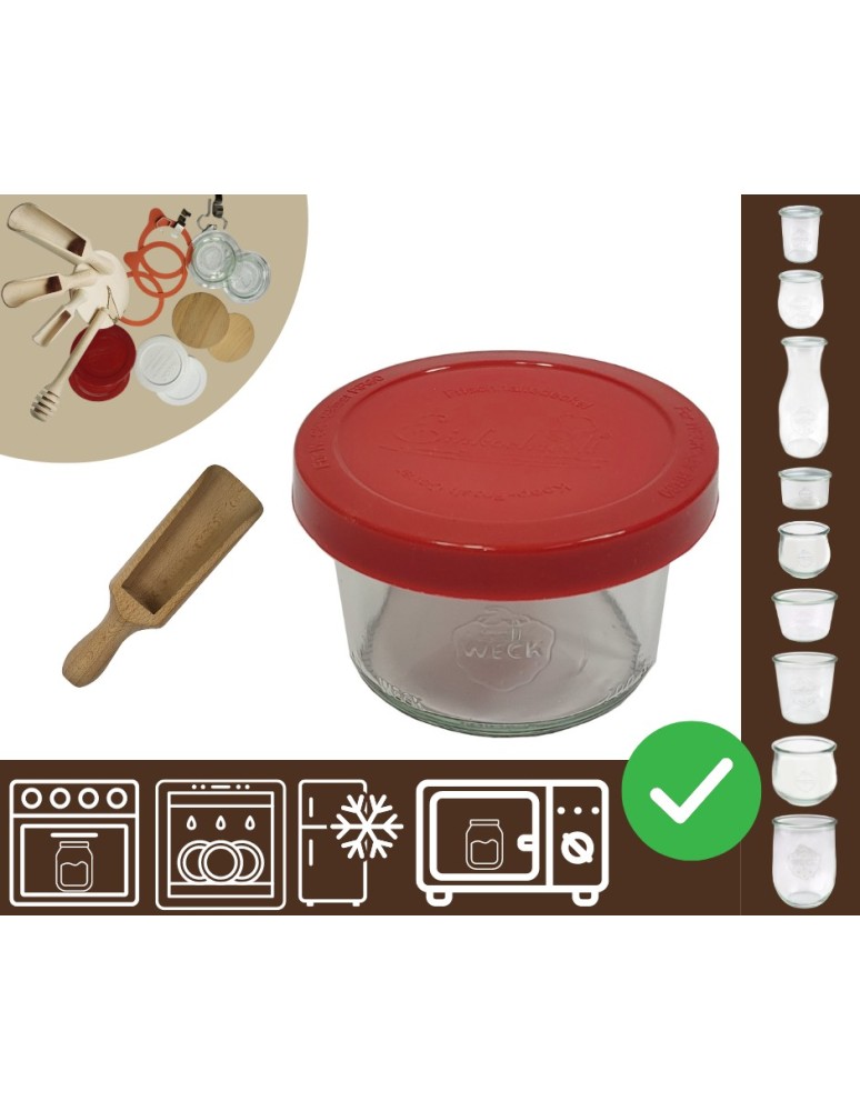 Słoiki i butelki - Słoiki WECK / silikonowe wieko, miarka słoik 200ml MOLD - product MODO24.PL 30