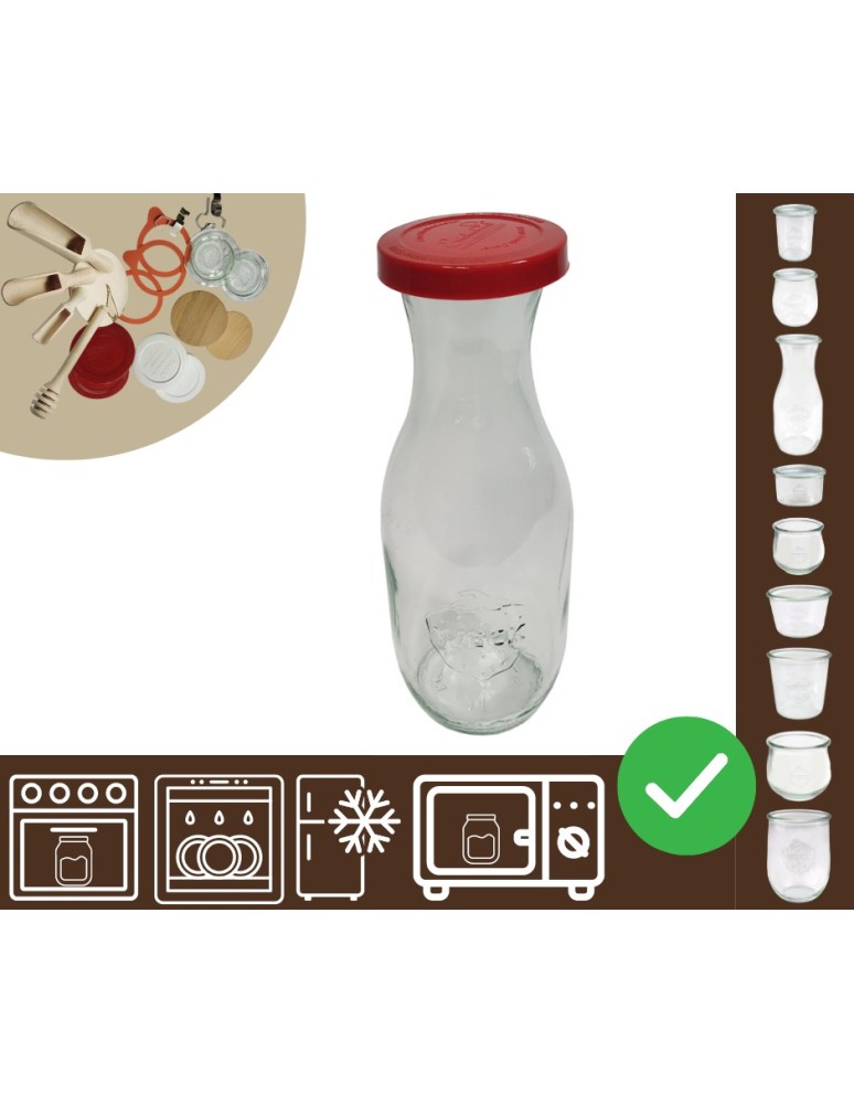 Słoiki i butelki - Słoiki WECK / silikonowe wieko KARAFKA 1l 1062ml BUTELKA - product MODO24.PL 30