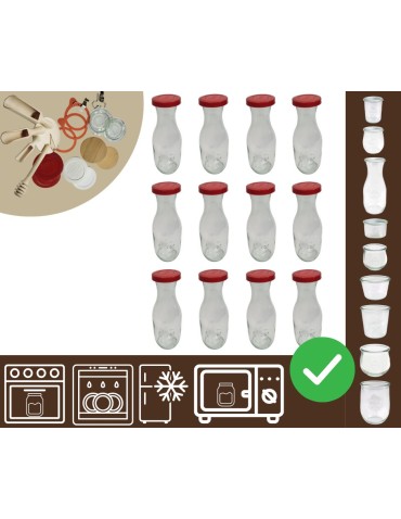 Słoiki i butelki - Słoiki WECK 12szt/ silikonowe wieko KARAFKA 1l 1062ml BUTELKA - product 30