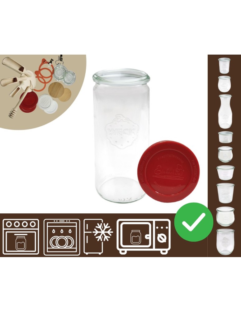 Słoiki i butelki - Słoiki WECK / silikonowe wieko słoik 1040ml 1l CYLINDER - product MODO24.PL 30