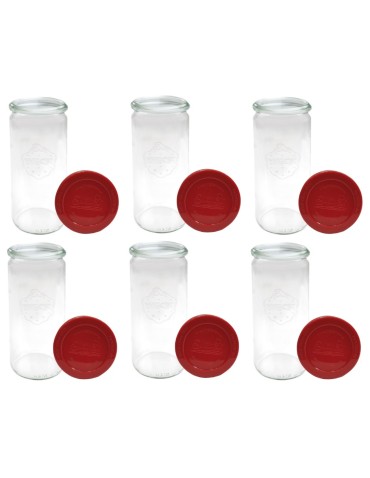 Słoiki i butelki - Słoiki WECK 6szt/ silikonowe wieko słoik 1040ml 1l CYLINDER - product 32