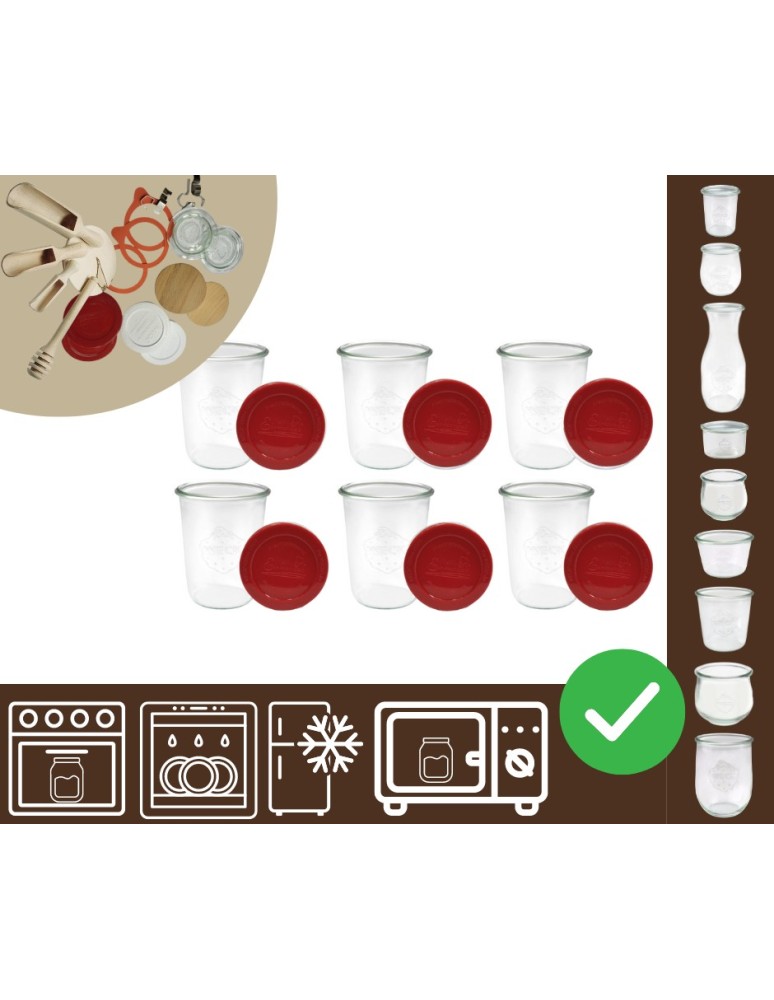 Słoiki i butelki - Słoiki WECK 6szt/ silikonowe wieko słoik 850ml MOLD - product MODO24.PL 30