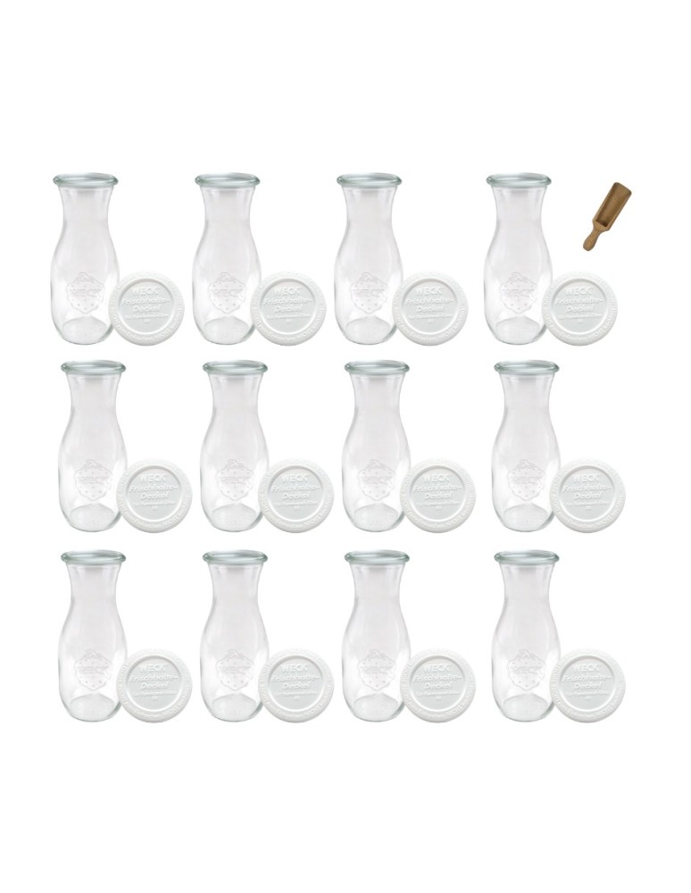 Słoiki i butelki - Słoiki WECK 12szt/ plastikowe wieko, miarka KARAFKA 1l 1062ml BUTELKA - product MODO24.PL 32