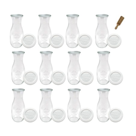 Słoiki WECK 12szt/ plastikowe wieko, miarka KARAFKA 1l 1062ml BUTELKA