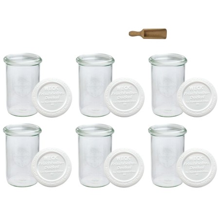 Słoiki WECK 6szt/ plastikowe wieko, miarka słoik 1050ml 1l MOLD