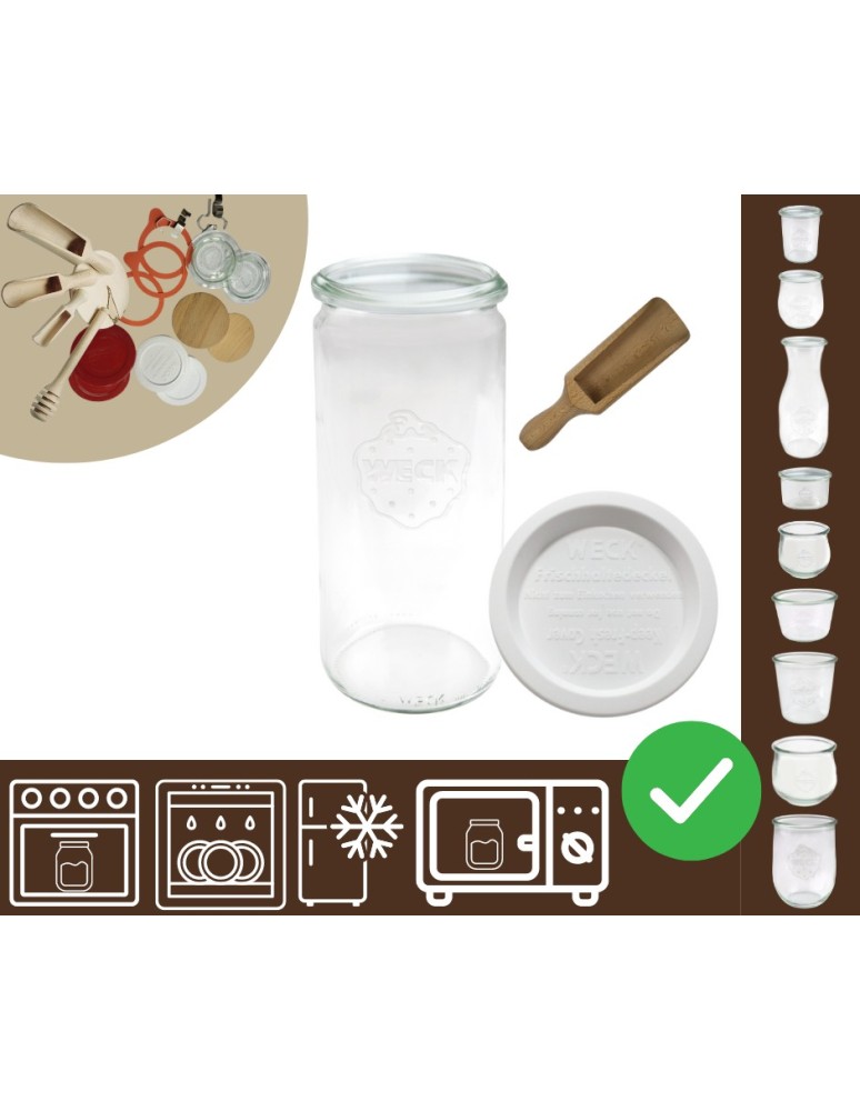 Słoiki i butelki - Słoiki WECK / plastikowe wieko, miarka słoik 1040ml 1l CYLINDER - product MODO24.PL 30