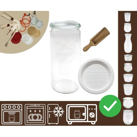 Słoiki WECK / plastikowe wieko, miarka słoik 1040ml 1l CYLINDER